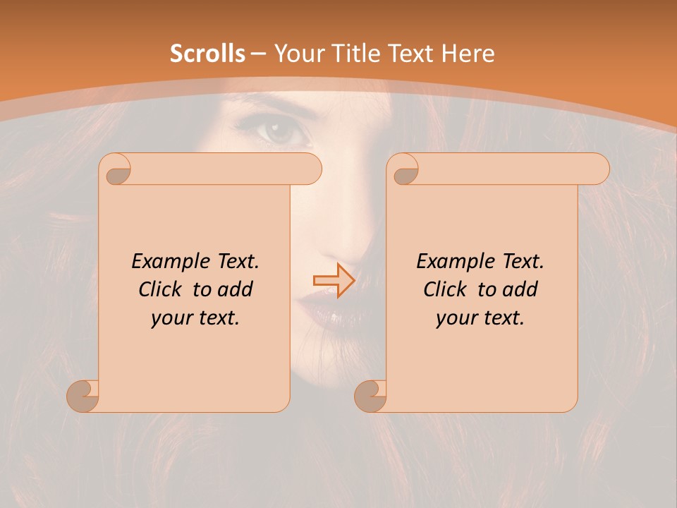 Wavy Hair Makeup Redhair PowerPoint Template