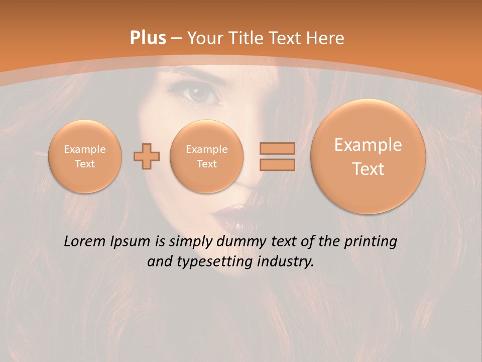 Wavy Hair Makeup Redhair PowerPoint Template