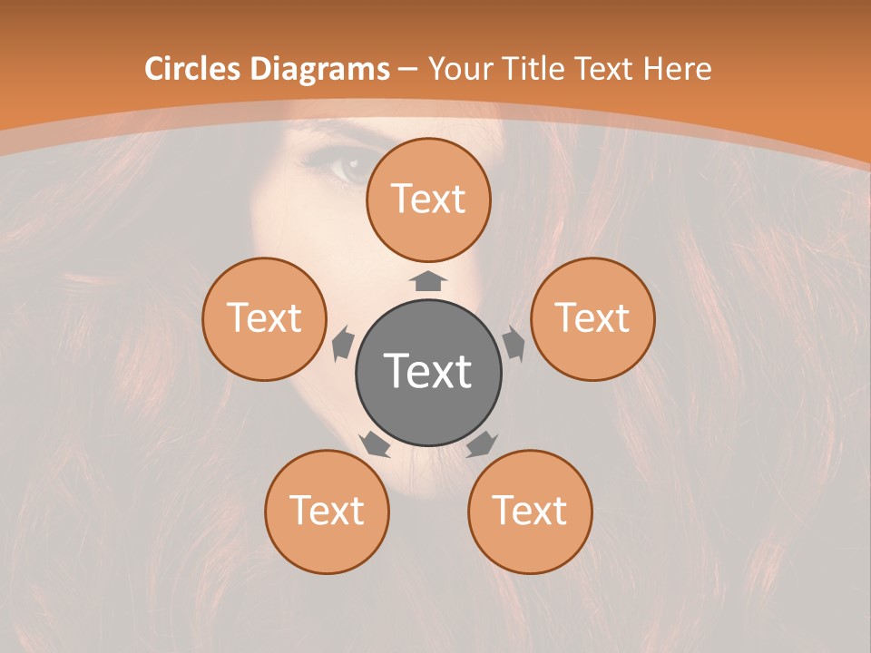 Wavy Hair Makeup Redhair PowerPoint Template