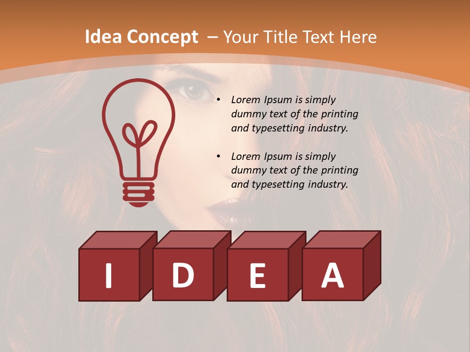 Wavy Hair Makeup Redhair PowerPoint Template