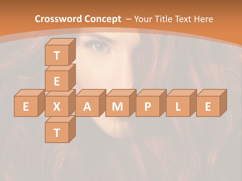 Wavy Hair Makeup Redhair PowerPoint Template