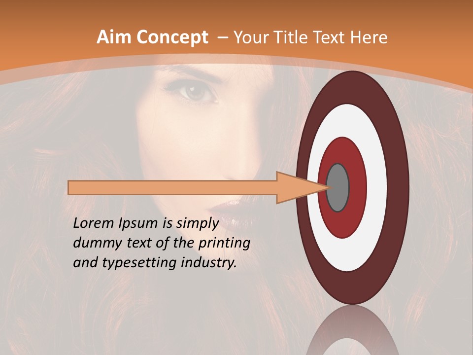 Wavy Hair Makeup Redhair PowerPoint Template