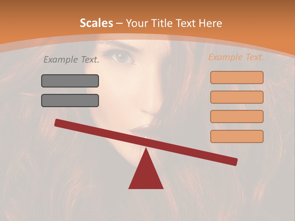 Wavy Hair Makeup Redhair PowerPoint Template