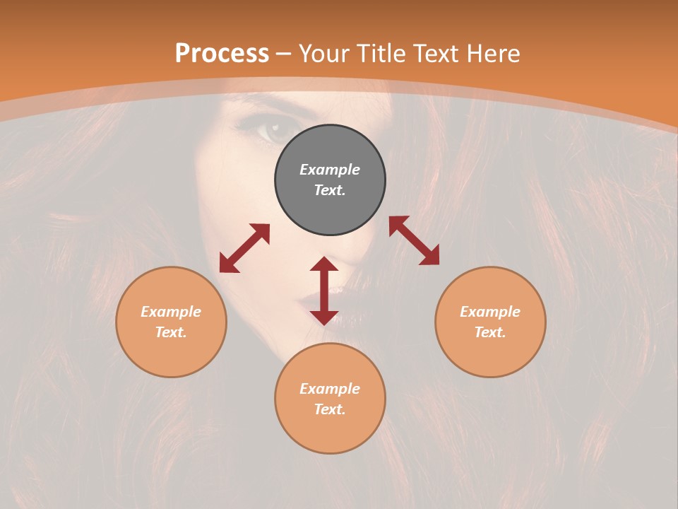 Wavy Hair Makeup Redhair PowerPoint Template