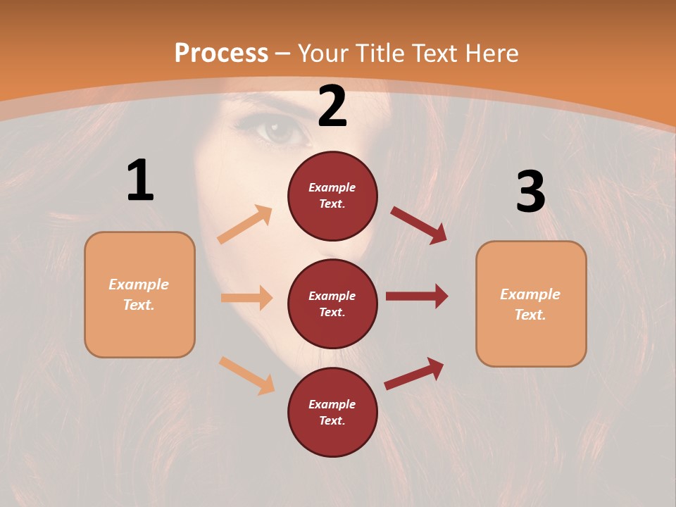 Wavy Hair Makeup Redhair PowerPoint Template