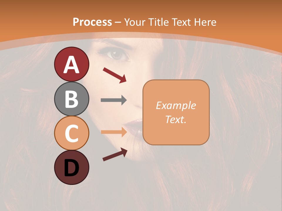 Wavy Hair Makeup Redhair PowerPoint Template