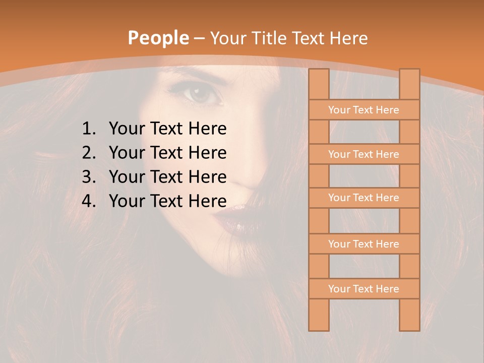 Wavy Hair Makeup Redhair PowerPoint Template