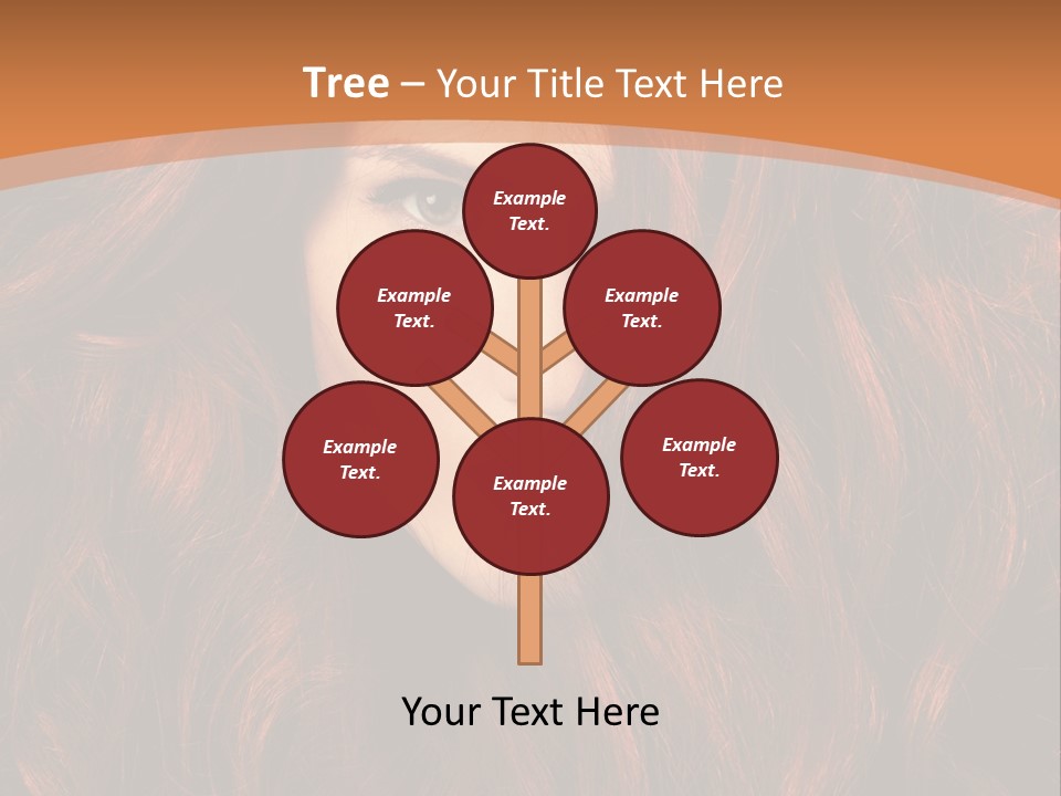 Wavy Hair Makeup Redhair PowerPoint Template