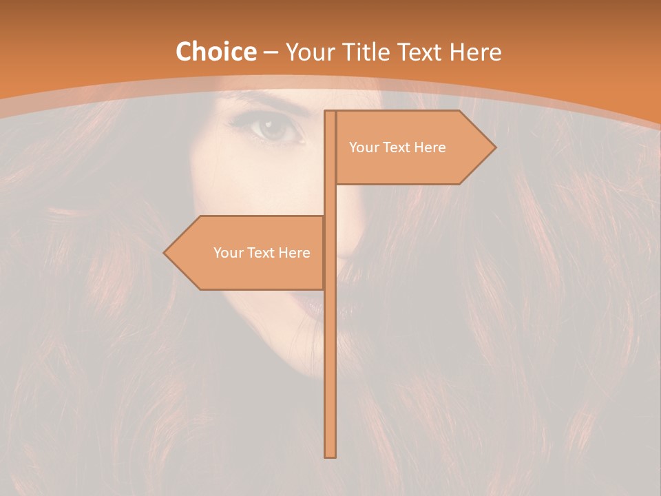 Wavy Hair Makeup Redhair PowerPoint Template