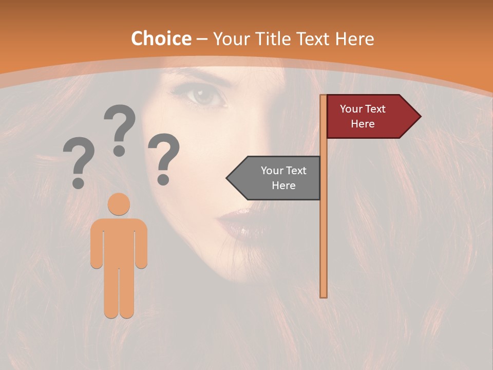 Wavy Hair Makeup Redhair PowerPoint Template