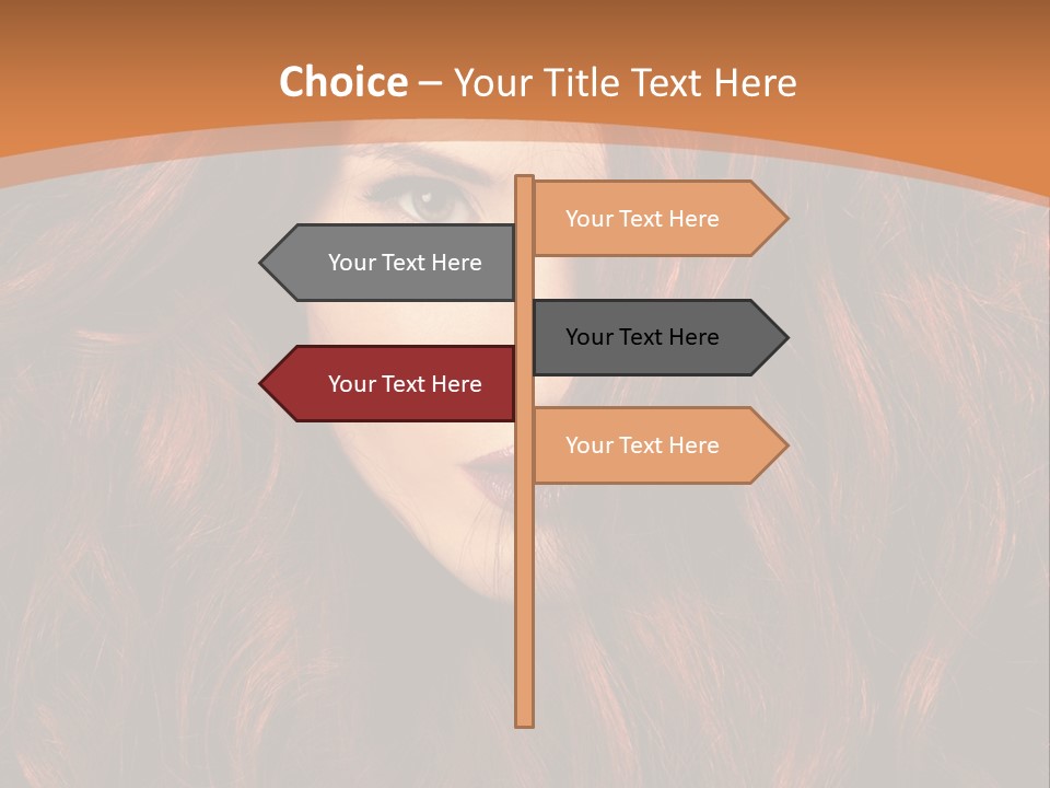 Wavy Hair Makeup Redhair PowerPoint Template