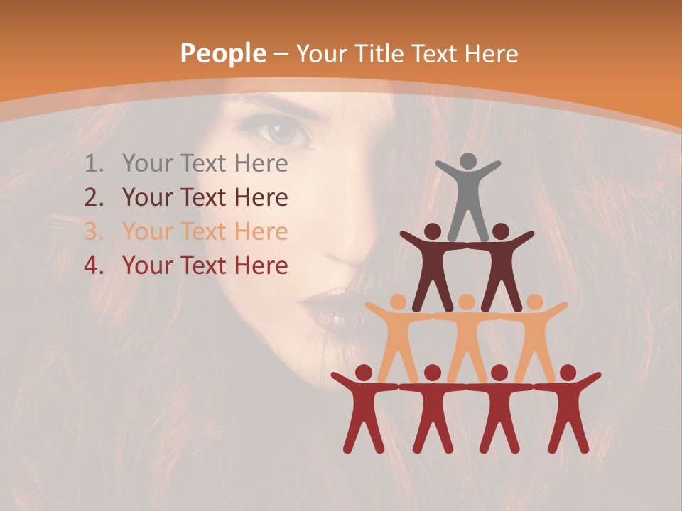 Wavy Hair Makeup Redhair PowerPoint Template