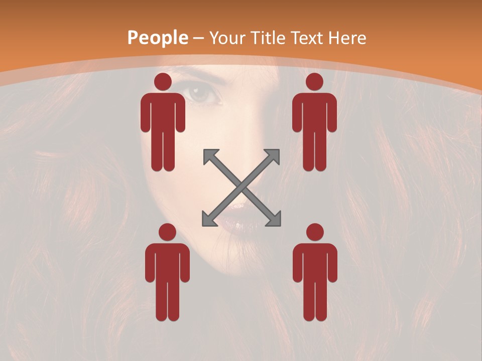 Wavy Hair Makeup Redhair PowerPoint Template