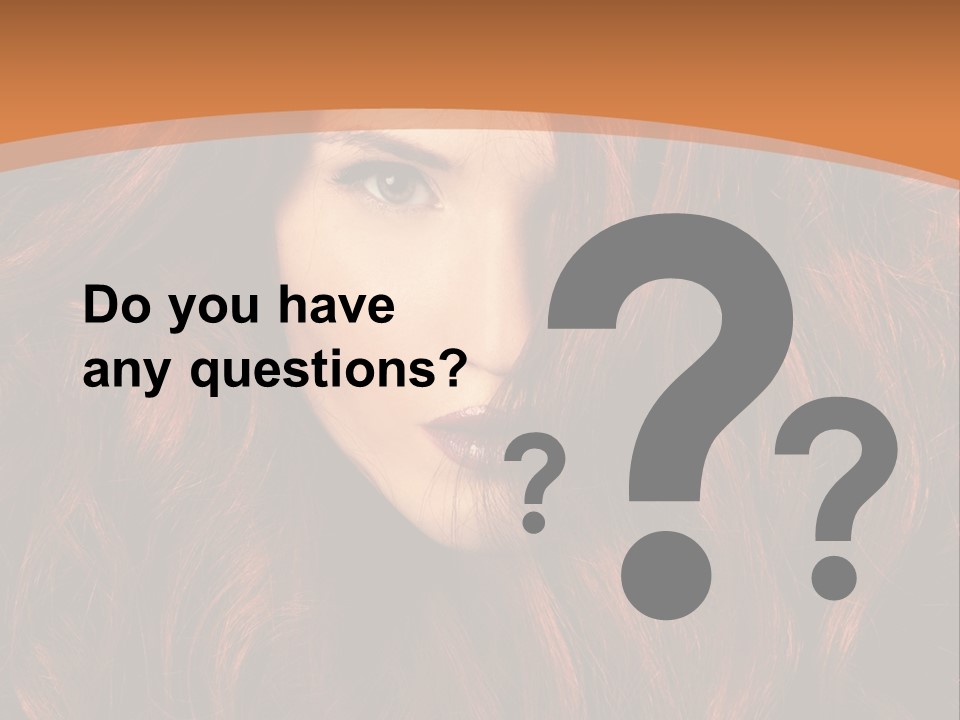 Wavy Hair Makeup Redhair PowerPoint Template