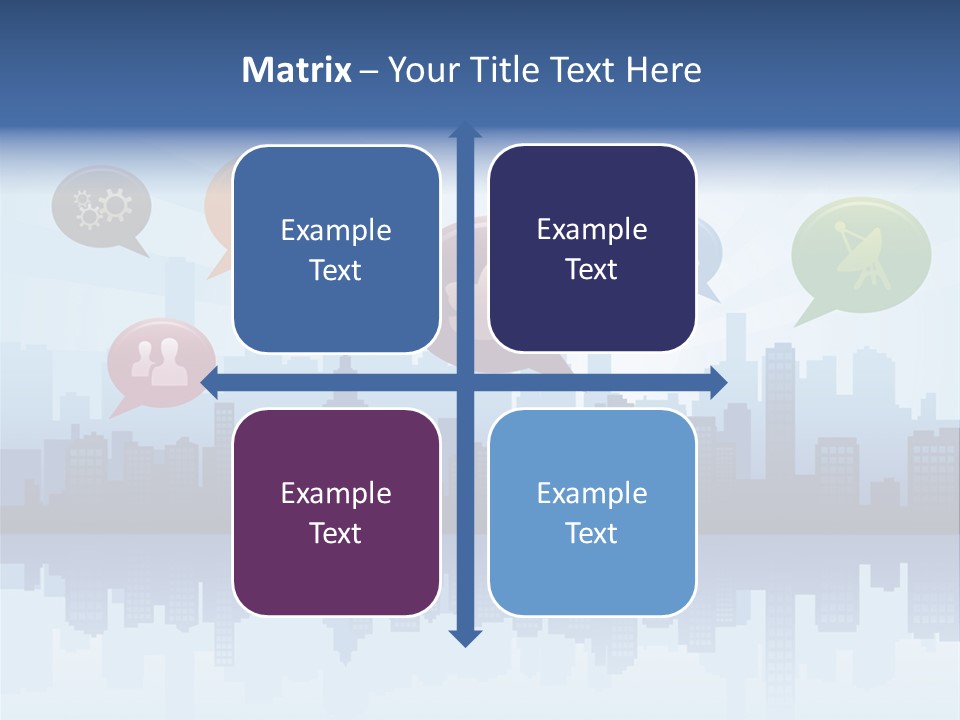 Network Icon Set Reflection PowerPoint Template