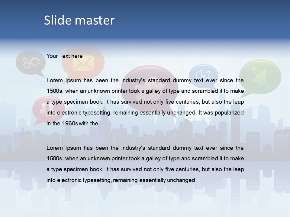 Network Icon Set Reflection PowerPoint Template