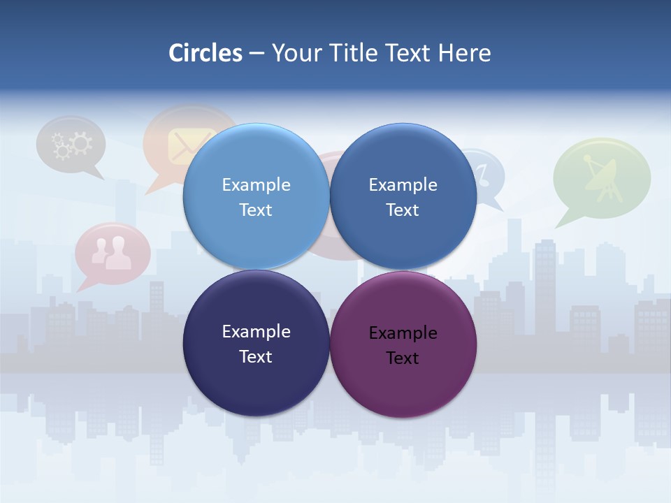 Network Icon Set Reflection PowerPoint Template