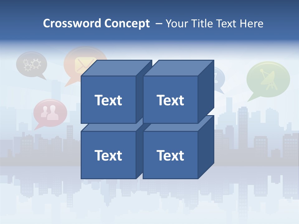 Network Icon Set Reflection PowerPoint Template