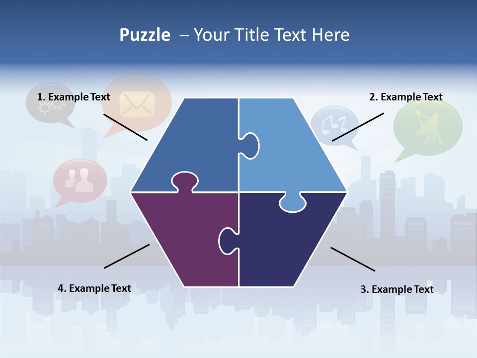 Network Icon Set Reflection PowerPoint Template
