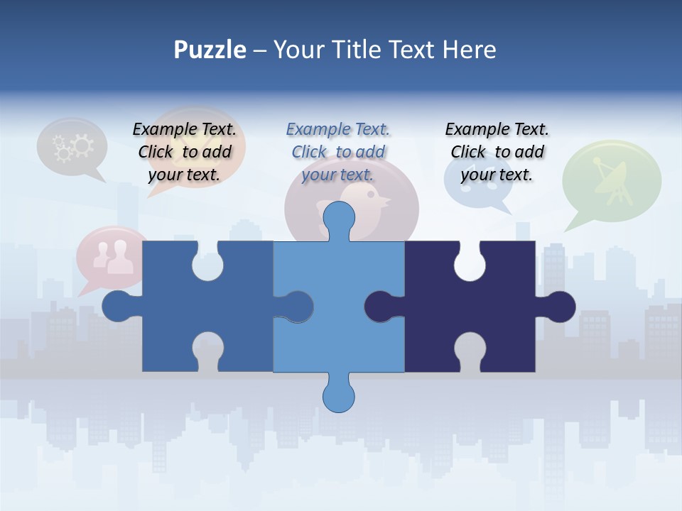 Network Icon Set Reflection PowerPoint Template