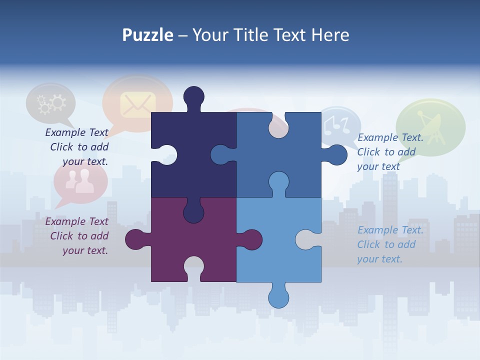 Network Icon Set Reflection PowerPoint Template