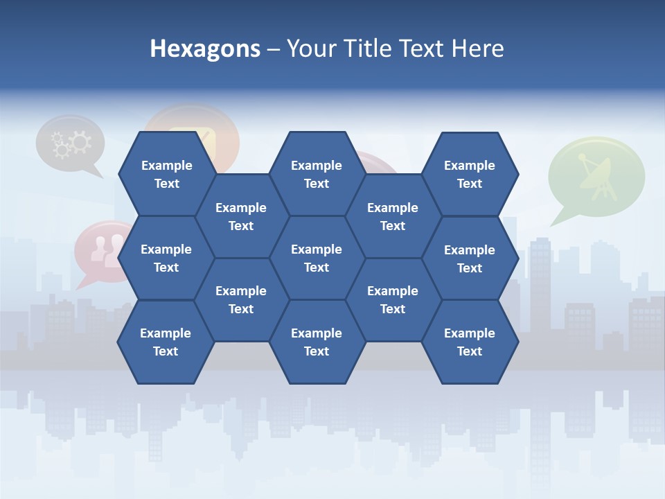 Network Icon Set Reflection PowerPoint Template