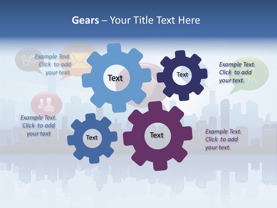 Network Icon Set Reflection PowerPoint Template