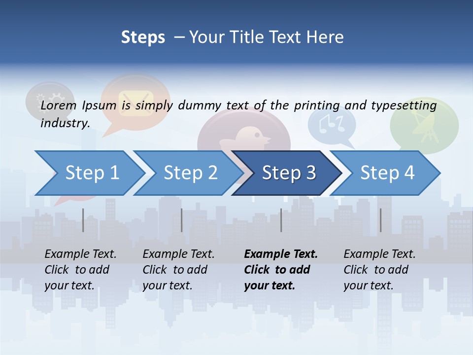 Network Icon Set Reflection PowerPoint Template