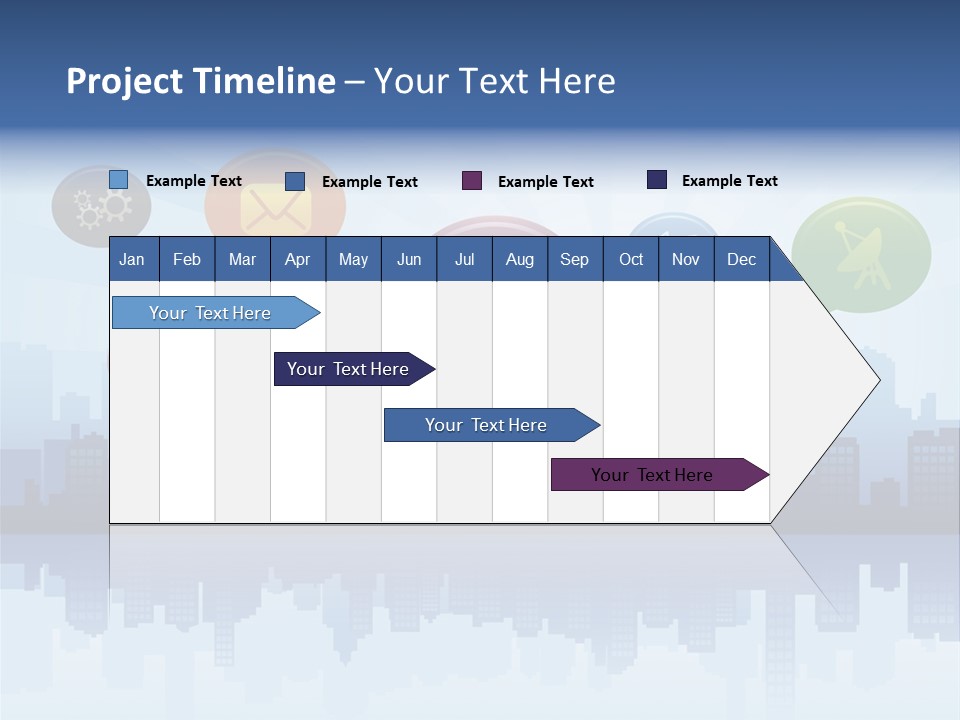 Network Icon Set Reflection PowerPoint Template