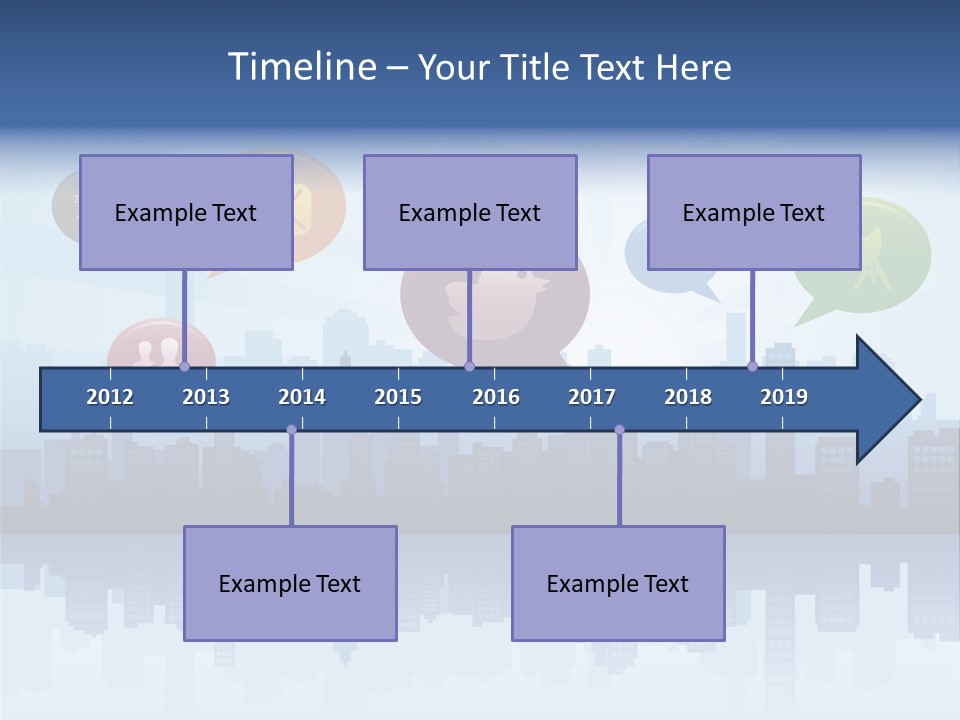 Network Icon Set Reflection PowerPoint Template