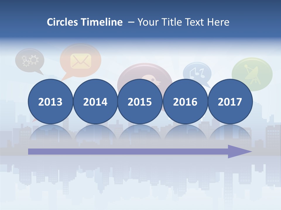 Network Icon Set Reflection PowerPoint Template