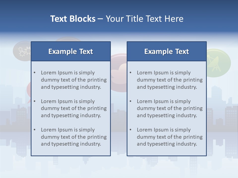 Network Icon Set Reflection PowerPoint Template
