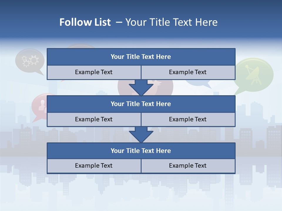 Network Icon Set Reflection PowerPoint Template