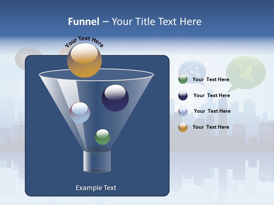 Network Icon Set Reflection PowerPoint Template