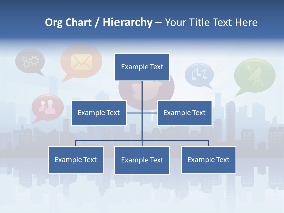 Network Icon Set Reflection PowerPoint Template