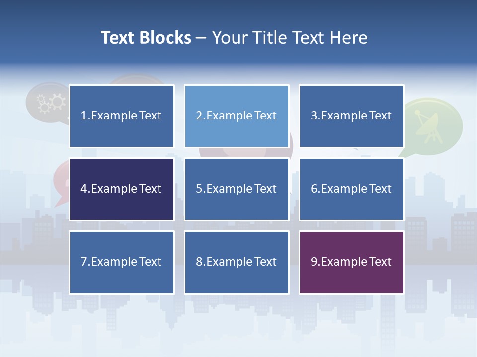 Network Icon Set Reflection PowerPoint Template