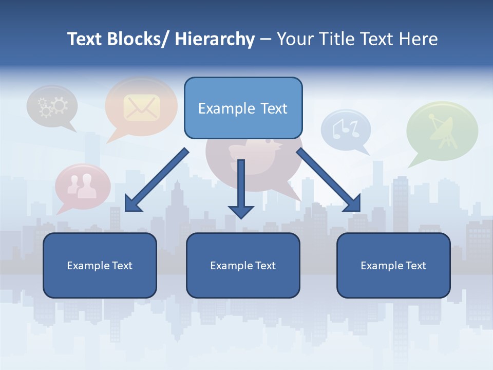 Network Icon Set Reflection PowerPoint Template