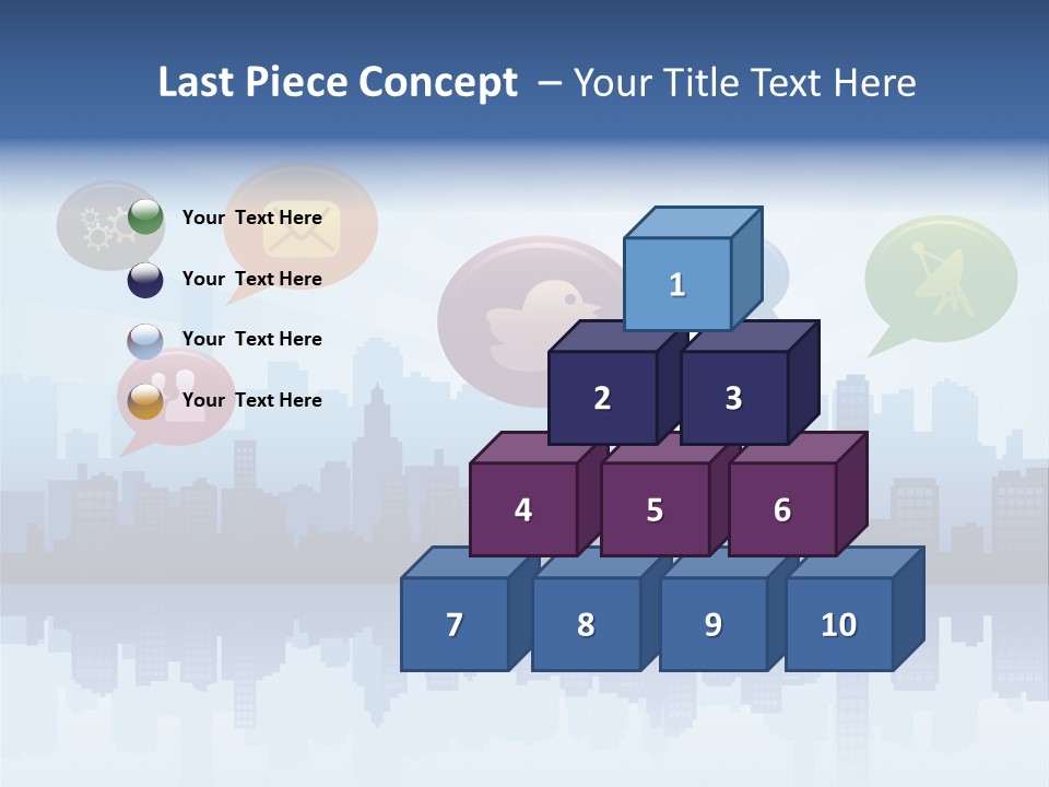 Network Icon Set Reflection PowerPoint Template