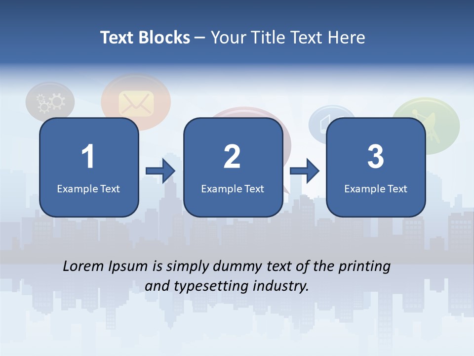 Network Icon Set Reflection PowerPoint Template