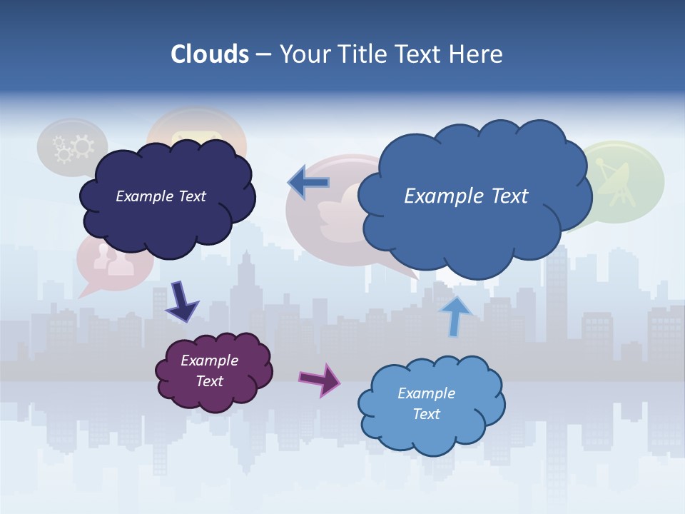 Network Icon Set Reflection PowerPoint Template