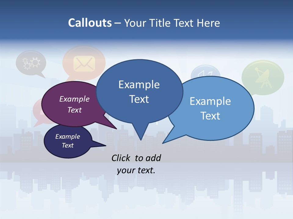 Network Icon Set Reflection PowerPoint Template