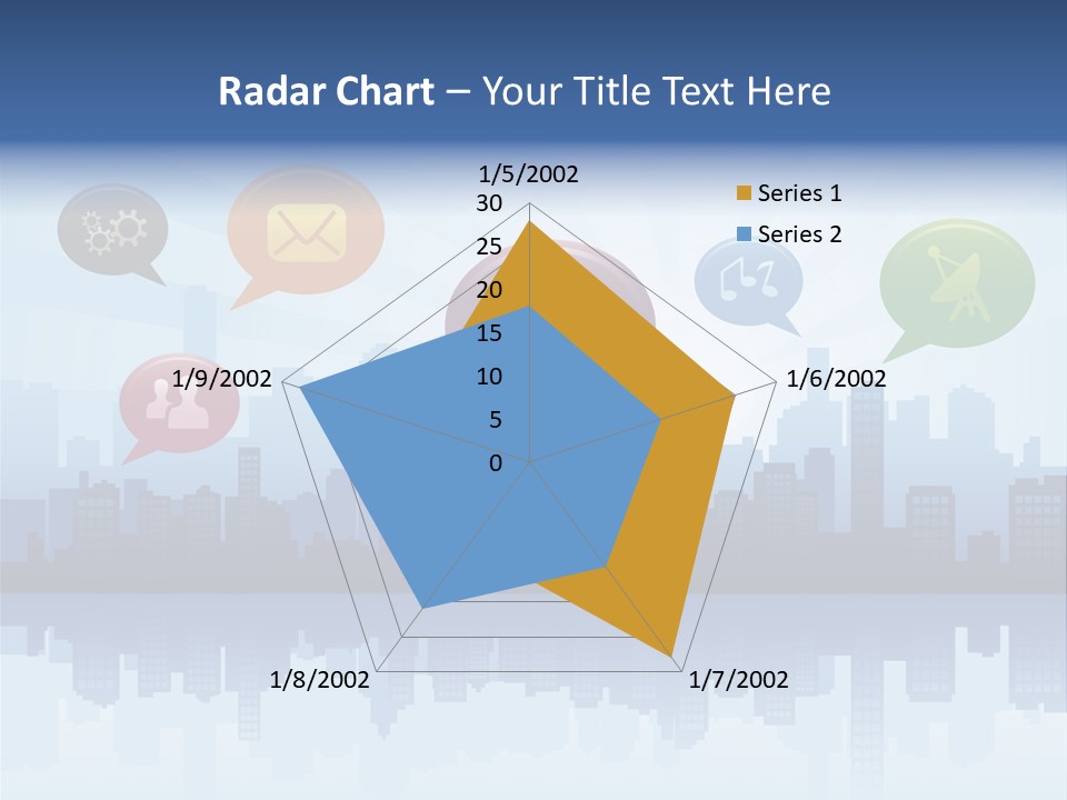 Network Icon Set Reflection PowerPoint Template