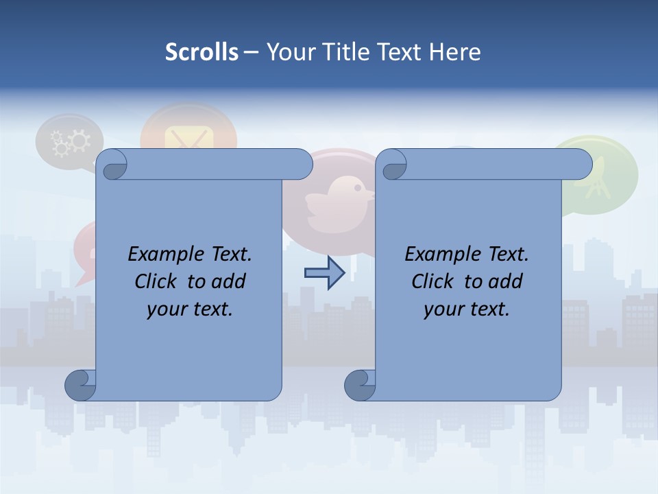Network Icon Set Reflection PowerPoint Template