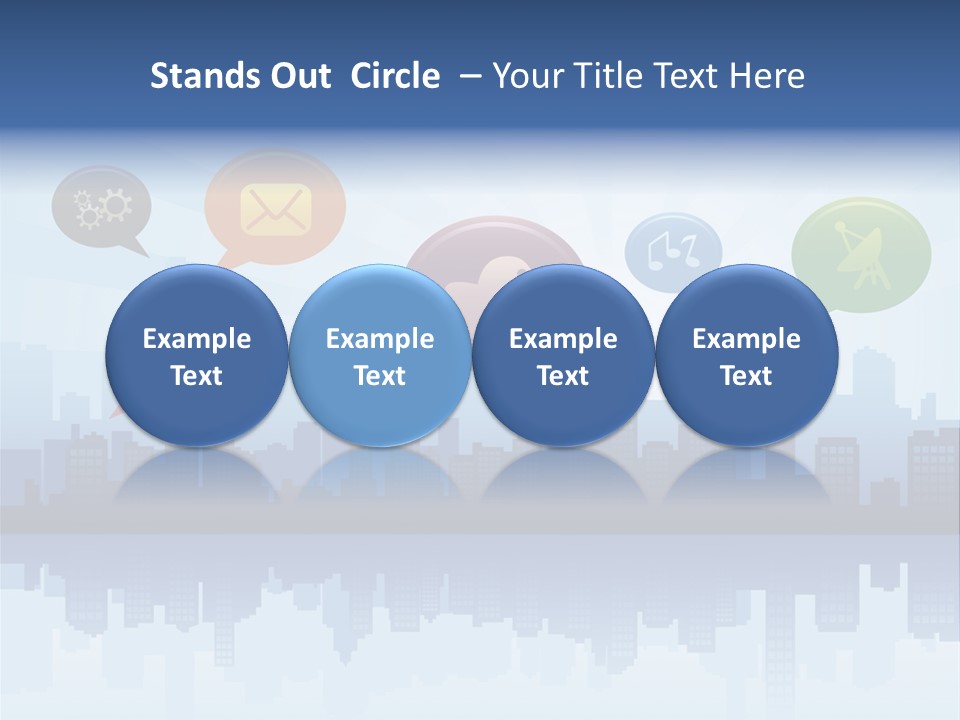 Network Icon Set Reflection PowerPoint Template