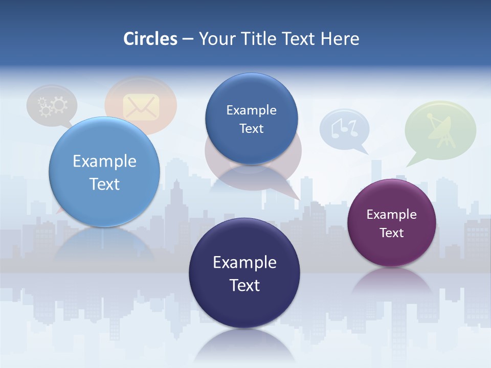 Network Icon Set Reflection PowerPoint Template