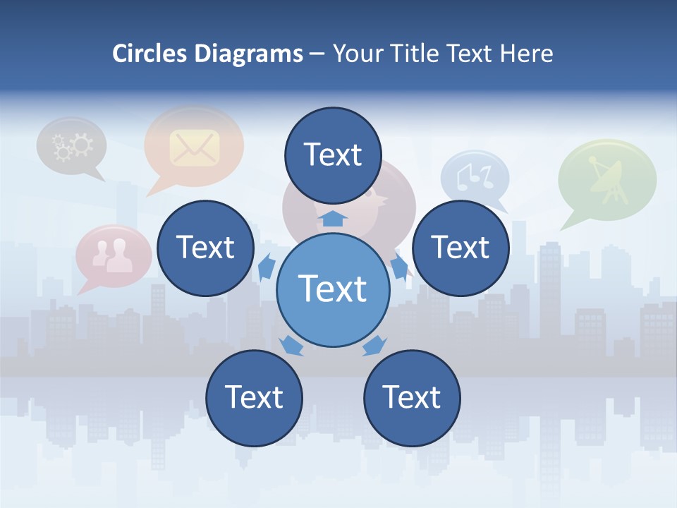 Network Icon Set Reflection PowerPoint Template