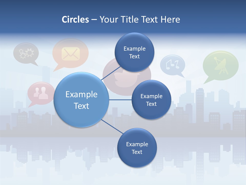 Network Icon Set Reflection PowerPoint Template