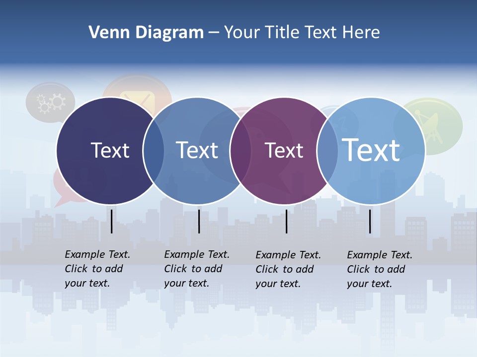 Network Icon Set Reflection PowerPoint Template