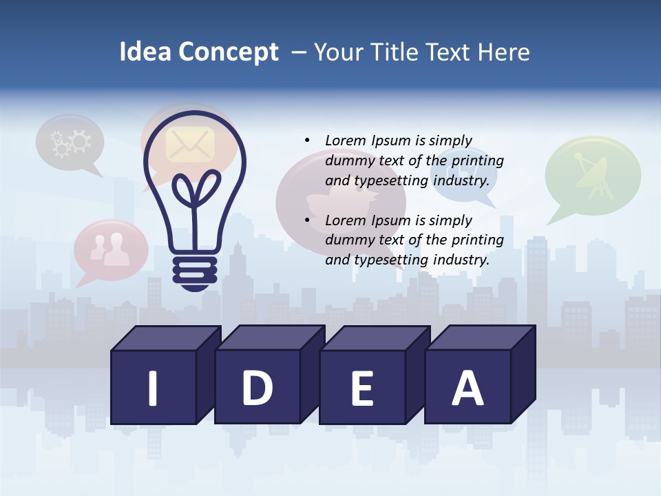 Network Icon Set Reflection PowerPoint Template