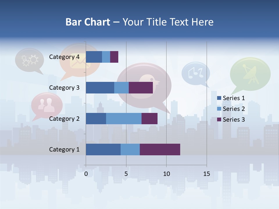 Network Icon Set Reflection PowerPoint Template